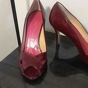Kate Spade Wine Patent Leather Like New Heals